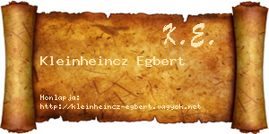 Kleinheincz Egbert névjegykártya
